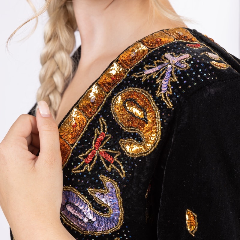 Black velvet bolero shop