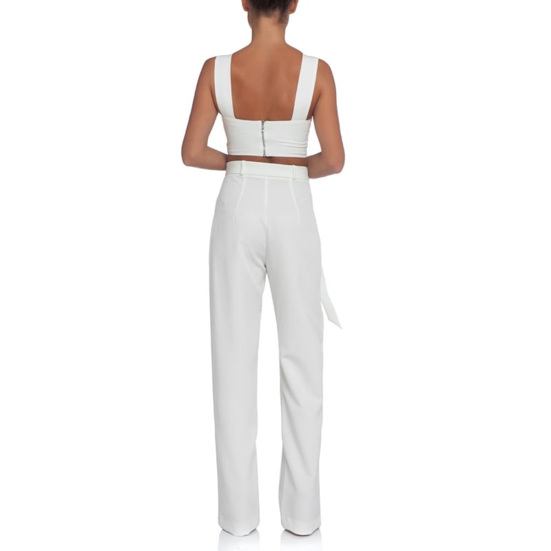 Thumbnail of Wide Leg High Waist Trousers In White image