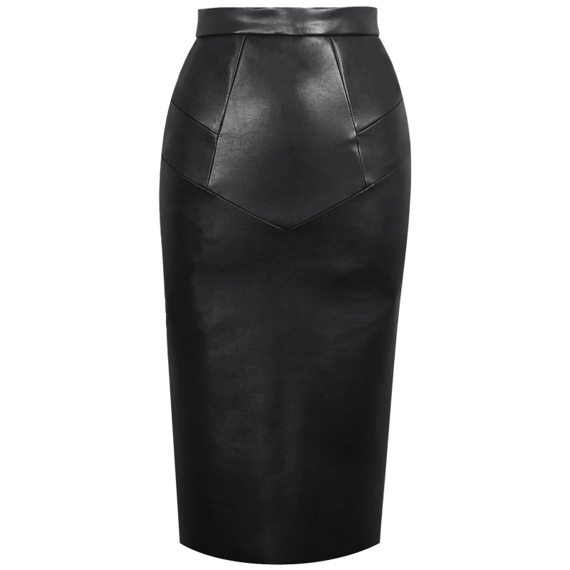 Thumbnail of Good Money Black Vegan Leather Skirt image