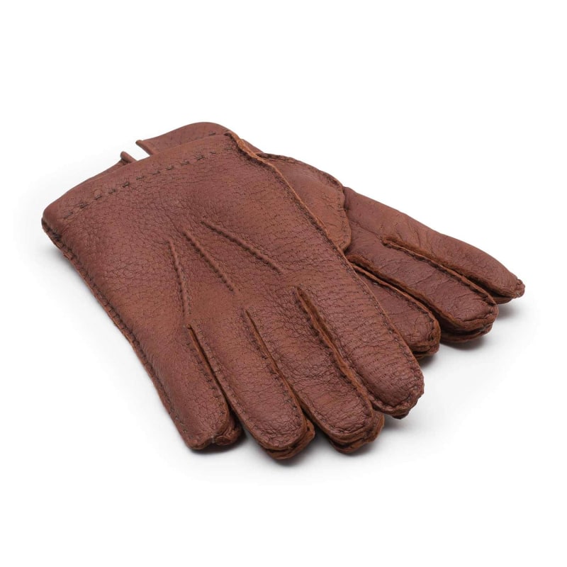 Thumbnail of Handmade Peccary Leather Gloves Brown Camillo image