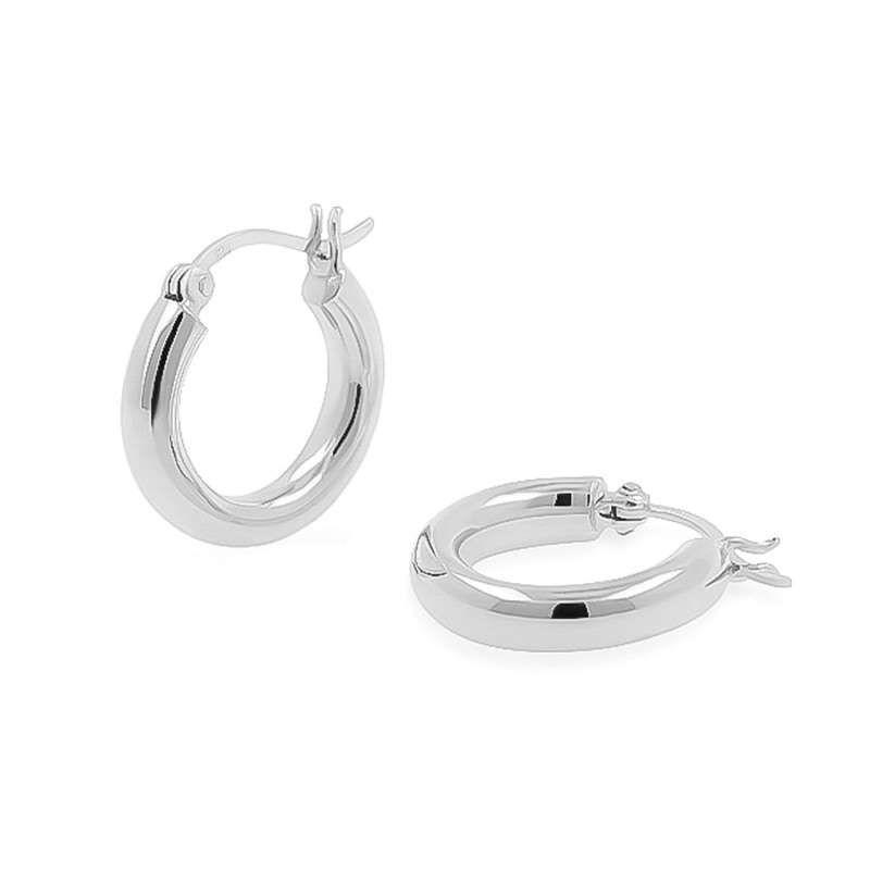 Thumbnail of Silver Creole Chunky Hoop Earrings image