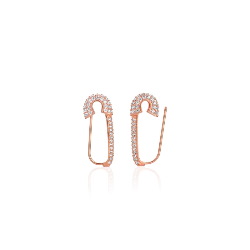 Extra Large Diamond Safety Pin Rose Gold / Right at Anita Ko