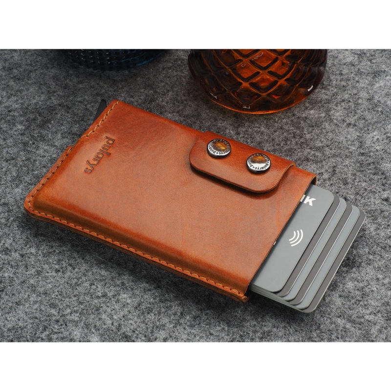 Pularys Rfid Wallet Funky Insider Line Style In Cognac Colour