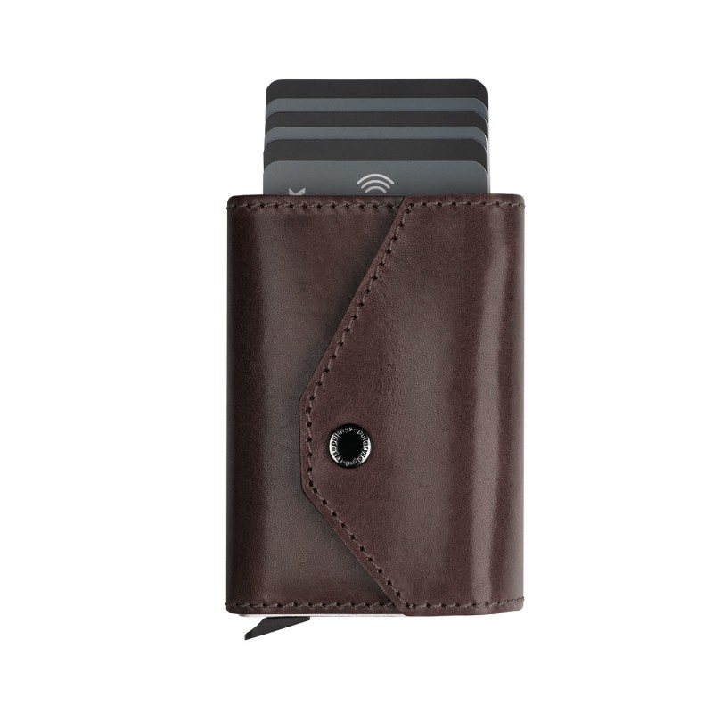 Pularys Rfid Wallet - Raven Style In Brown Colour, Pularys