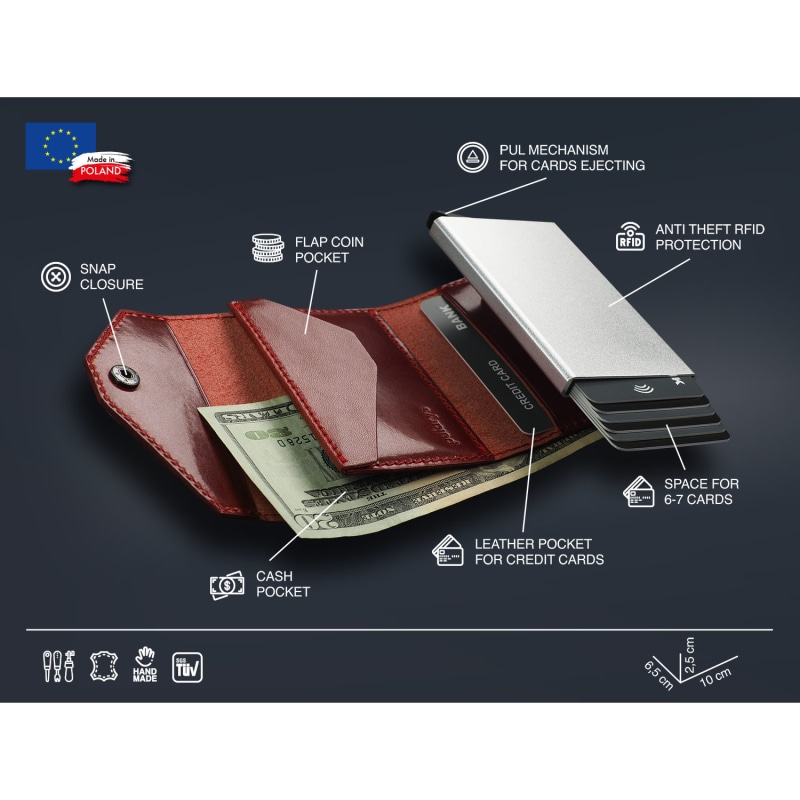 Thumbnail of Pularys Rfid Wallet - Porter Insider Line Style In Red Colour image