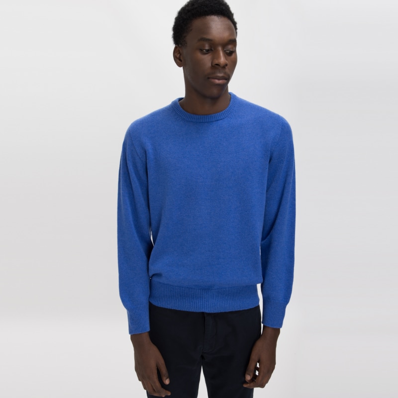 Thumbnail of Pure Cashmere Crewneck Sweater - Blue Melange image