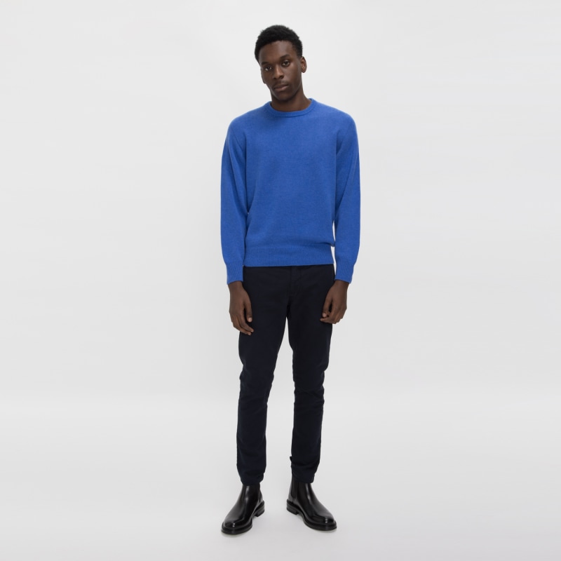 Thumbnail of Pure Cashmere Crewneck Sweater - Blue Melange image