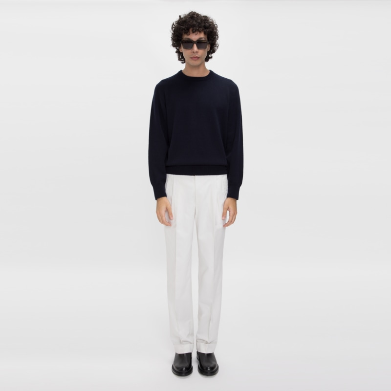 Thumbnail of Pure Cashmere Crewneck Sweater - Navy image