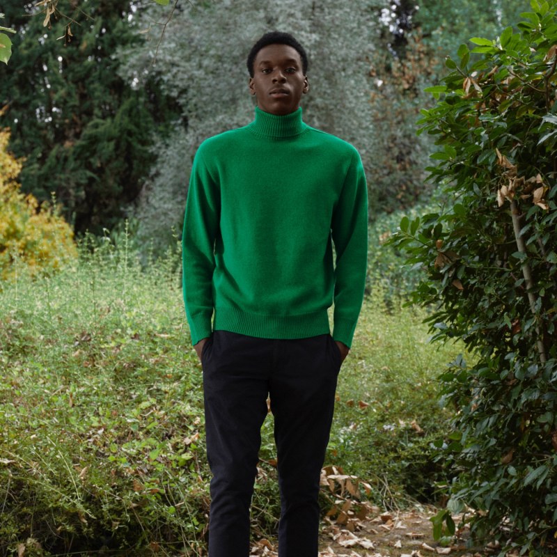 Thumbnail of Pure Cashmere Turtleneck Sweater - Green image