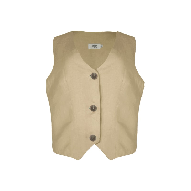 Thumbnail of Pure Linen Valencia Waistcoat In Natural image