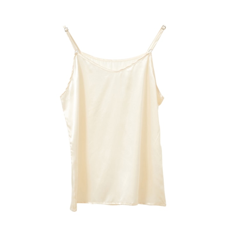 Pure Mulberry Silk Camisole With Adjustable Straps - Relaxed Fit - Cream by  Soft Strokes Silk