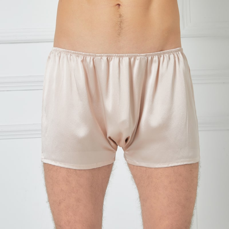 Thumbnail of Pure Mulberry Silk Men Trunks | Low Rise In Dusty Rose image