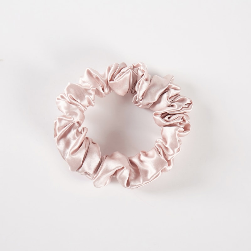 Small Pink Mulberry Silk Hair Scrunchie