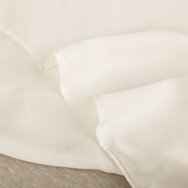 Thumbnail of Pure Mulberry Silk Seamless Flat Sheet - Double - Ivory image