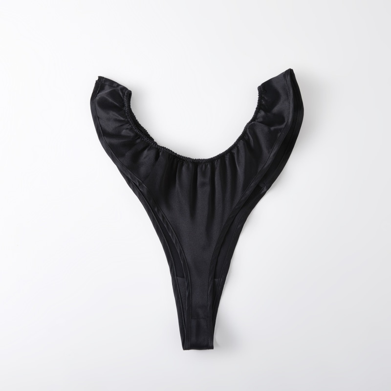 Black Pure Mulberry Silk Bikini Panties | Mid Waist | 22 Momme | Float  Collection