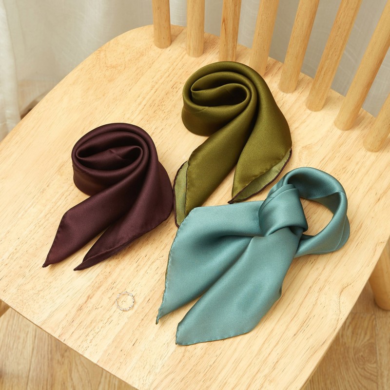 Olive green silk scarf on sale