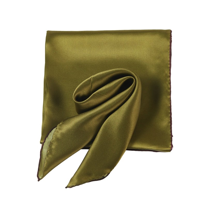 Pure Silk Scarf Olive Tree Solid Color Collection Olive Green