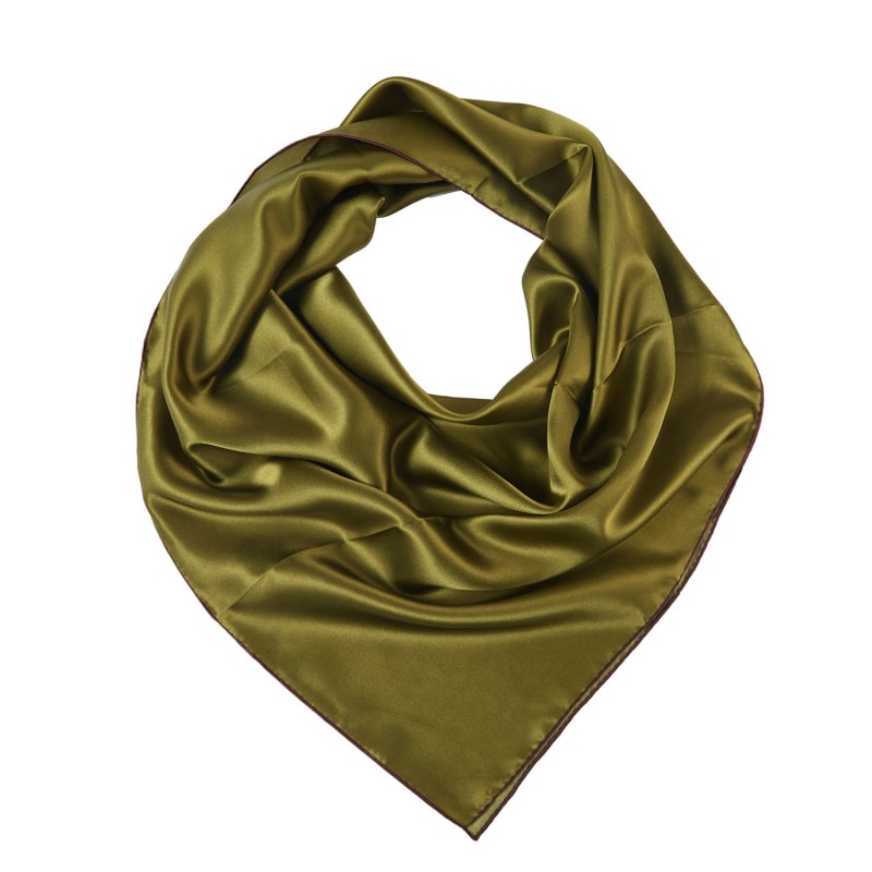 Pure Silk Scarf Olive Tree Solid Colour Collection Olive Green