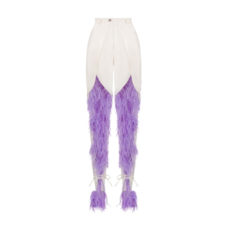 Lilac High Waist Ankle Length Pants