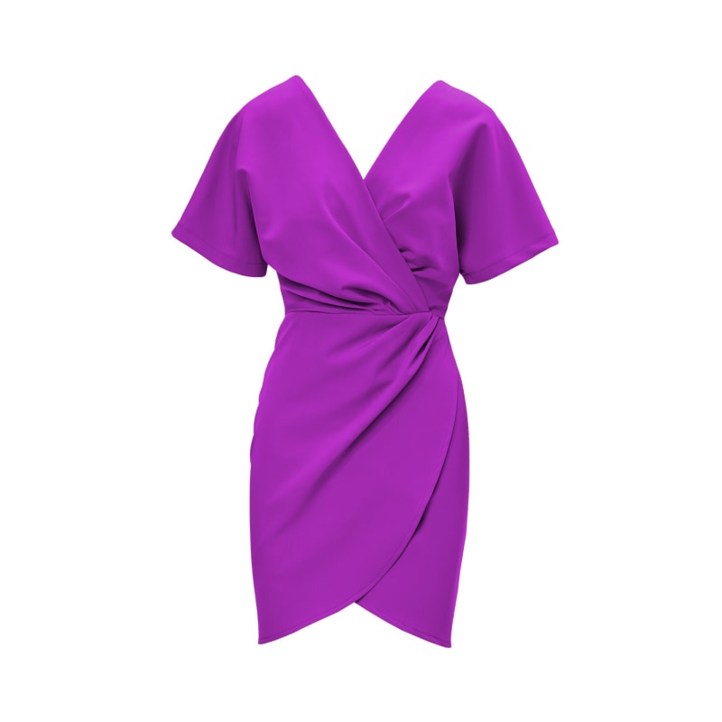 Thumbnail of Purple Mini Dress With Pleats And V-Neck image