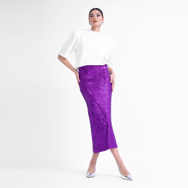 Purple sequin pencil skirt hotsell