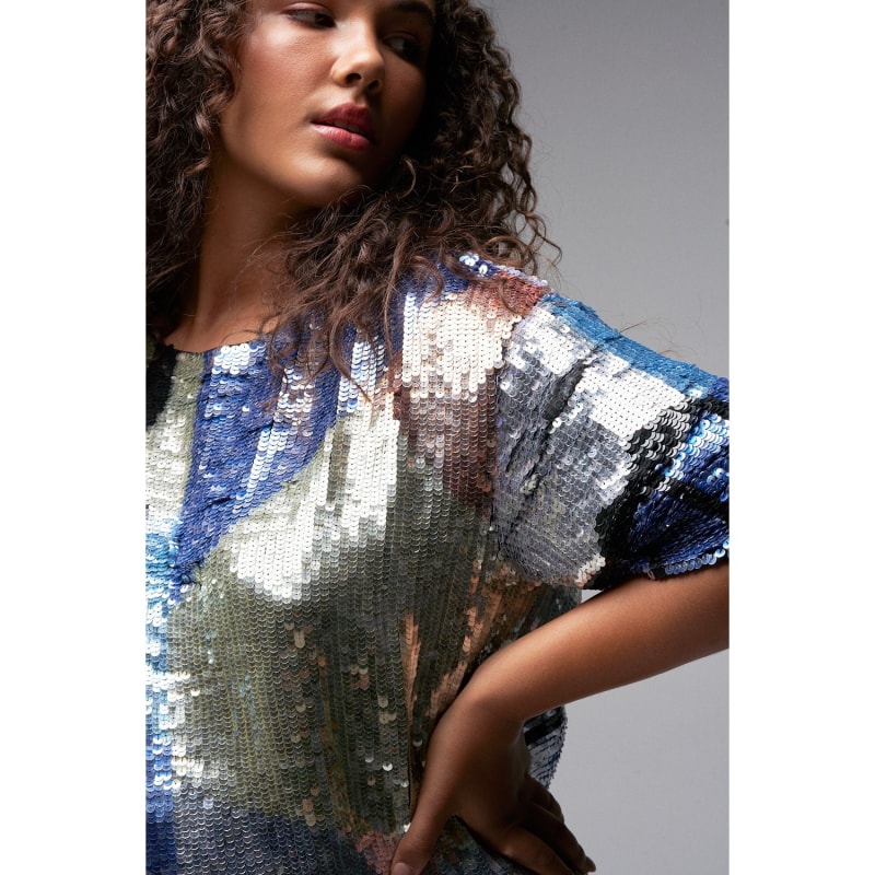 Lexi T Shirt Sequin Dress RaeVynn Wolf Badger