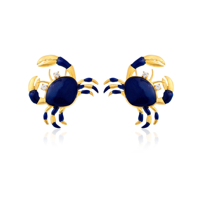 Thumbnail of Navy Blue Crab Earrings image