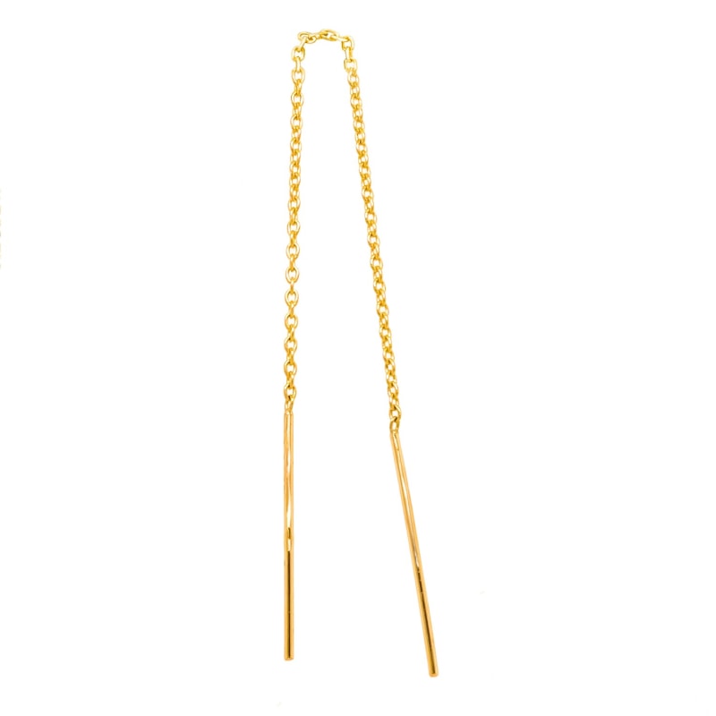 Thumbnail of Strand Threader Chain Earring Solid Gold Single image