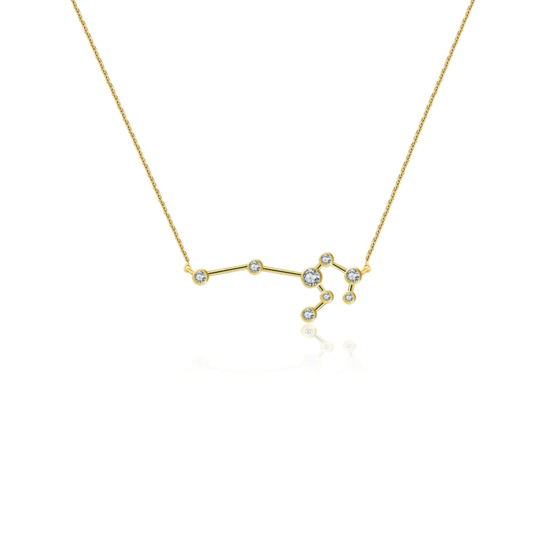 Thumbnail of Leo Zodiac Constellation Necklace 18K Yellow Gold & Diamond image