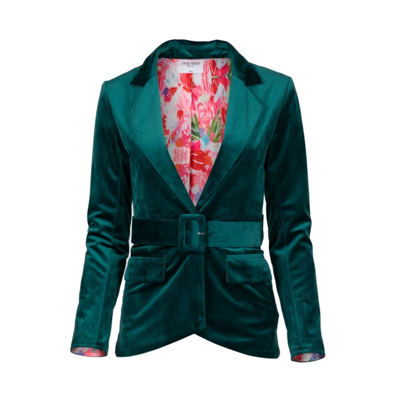 Emerald velvet blazer on sale