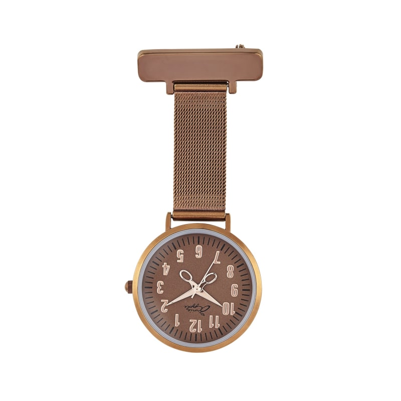 Thumbnail of Annie Apple Rose Gold/Coffee Mesh Nurse Fob Watch image