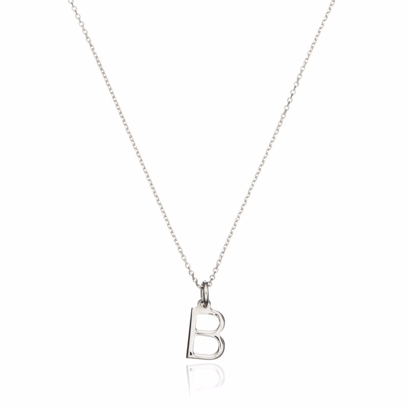 Thumbnail of Sterling Silver Small Initial Charm Letter Necklace image