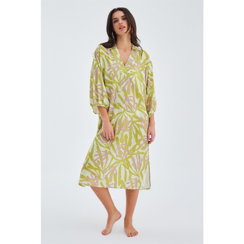 Thumbnail of Akira Matt Satin Summer Midi Dress - Multicolour image