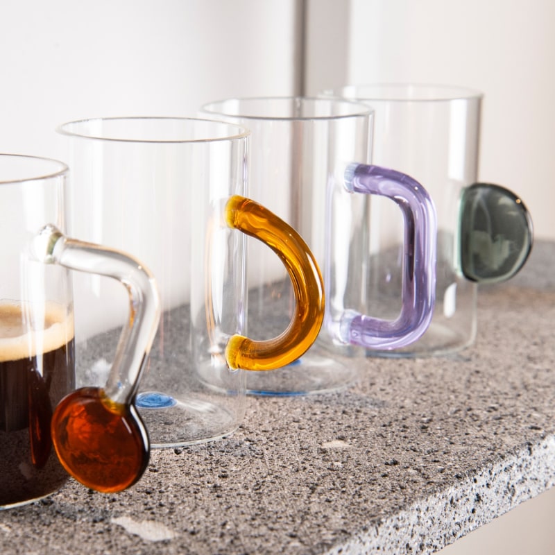 Thumbnail of Small Glass Coffe Cup Set - Multicolour image