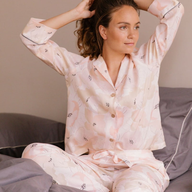 Longer length pyjama bottoms womens top