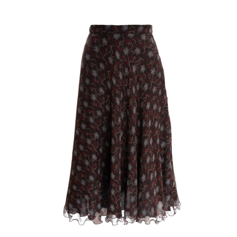 Thumbnail of Chocolate Patterned Silk Skirt image