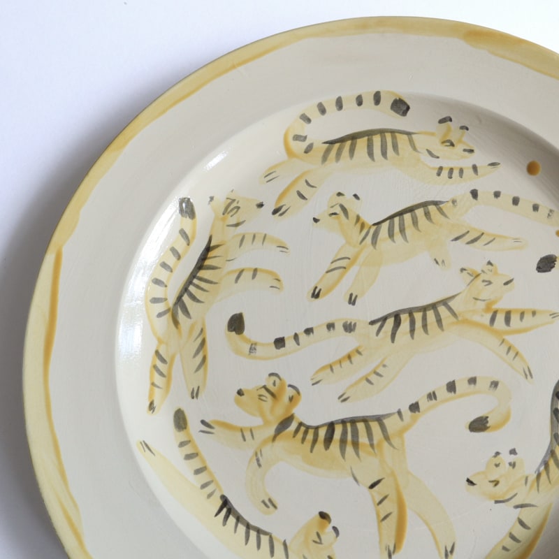 Thumbnail of Tigers Hand Painted Dinner Plate image