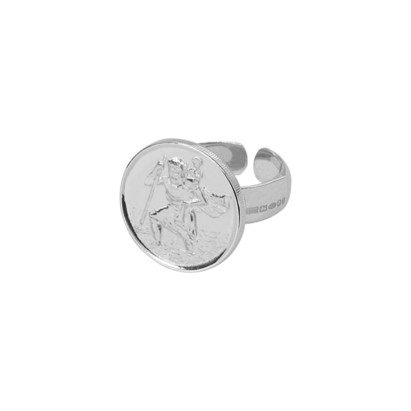 Thumbnail of St Christopher Adjustable Ring Silver image