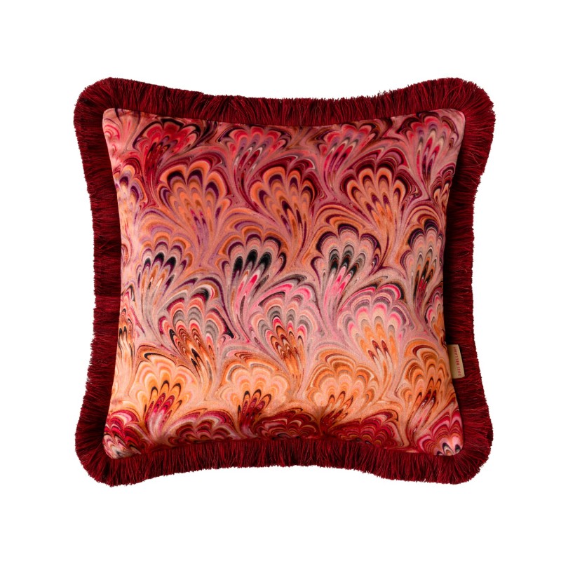 Thumbnail of Ruched Blush Bouquet Velvet Cushion image