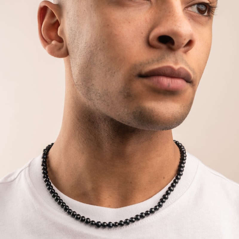 Men's Medium Black Freshwater Pearl Necklace | Dower & Hall | Wolf & Badger