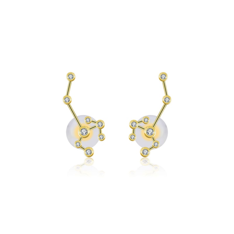 Thumbnail of Sagittarius Zodiac Constellation Earring 18K Yellow Gold & Diamond image