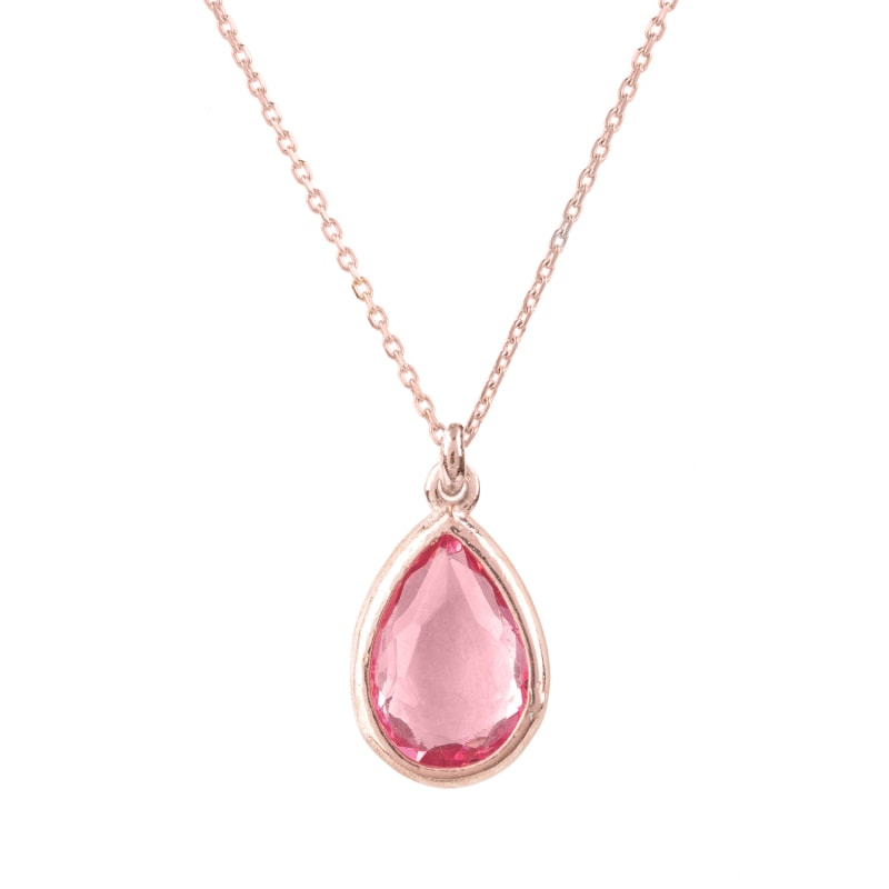 Thumbnail of Pisa Mini Teardrop Necklace Rosegold Pink Tourmaline image