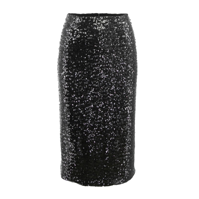 Thumbnail of Glitz Sequined Midi Pencil Skirt In Black image