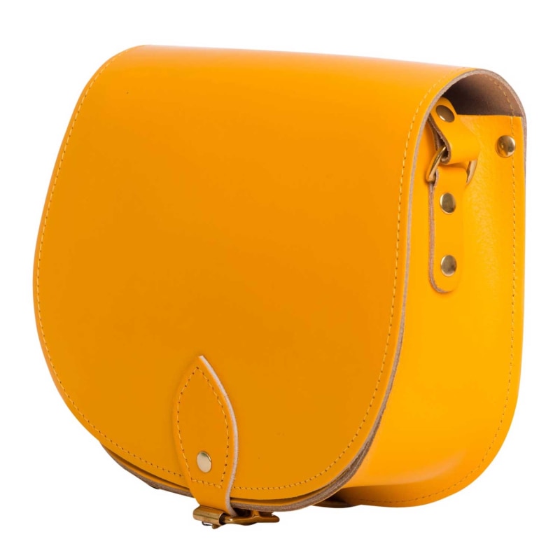 Thumbnail of Yellow Leather Saddle Bag With Back Pocket image