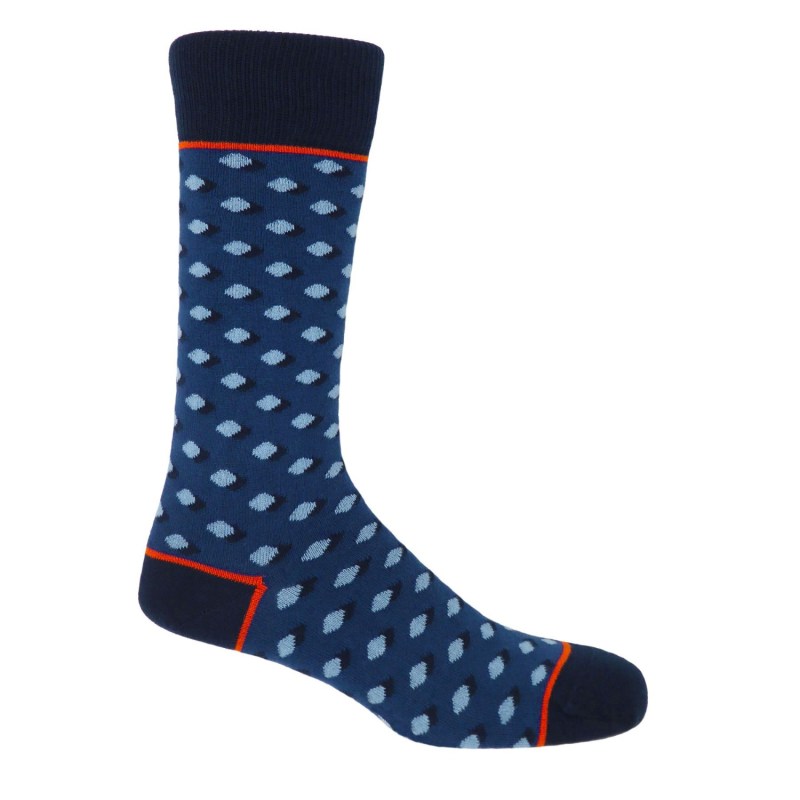 Navy Disruption Men s Socks Peper Harow Made in England Wolf