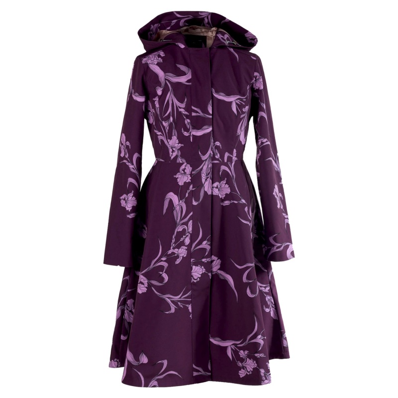 Thumbnail of Hooded Dark Purple Waterproof Coat: Purple Iris image