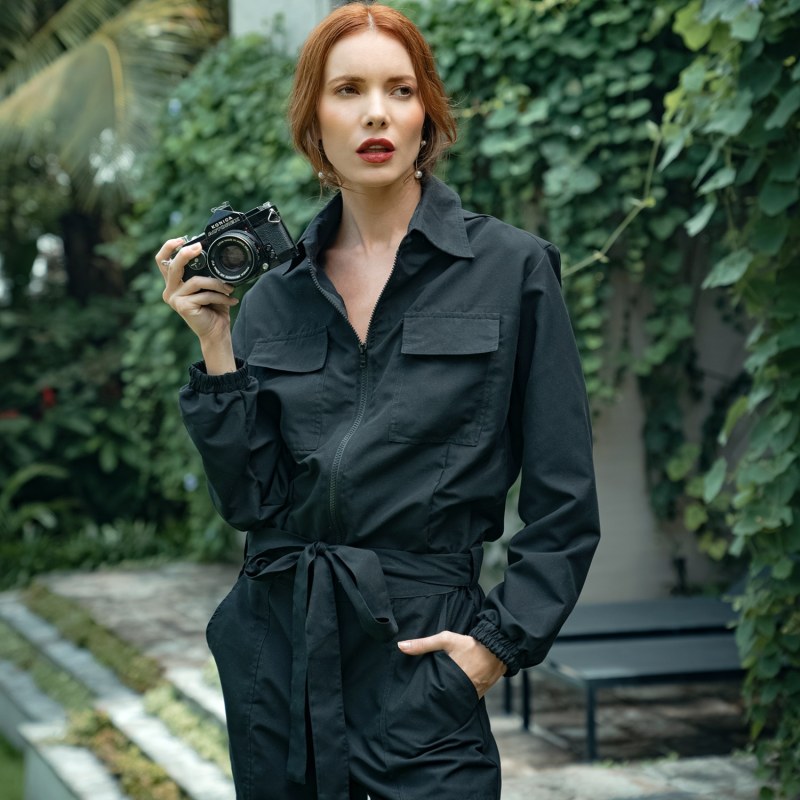 Thumbnail of Amelia Recycled Utility Jumpsuit In Black image