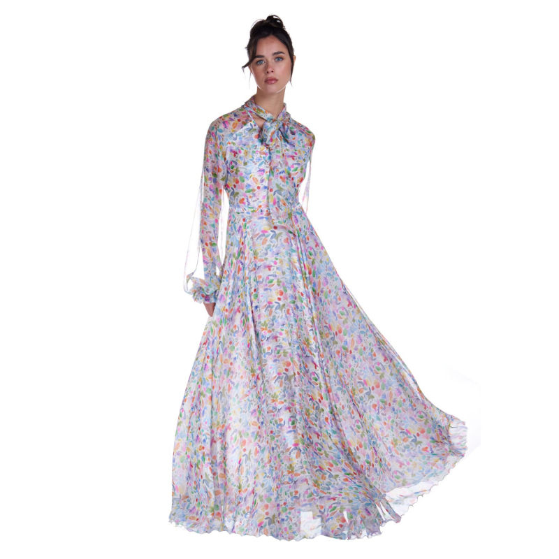 Watercolor hotsell chiffon dress