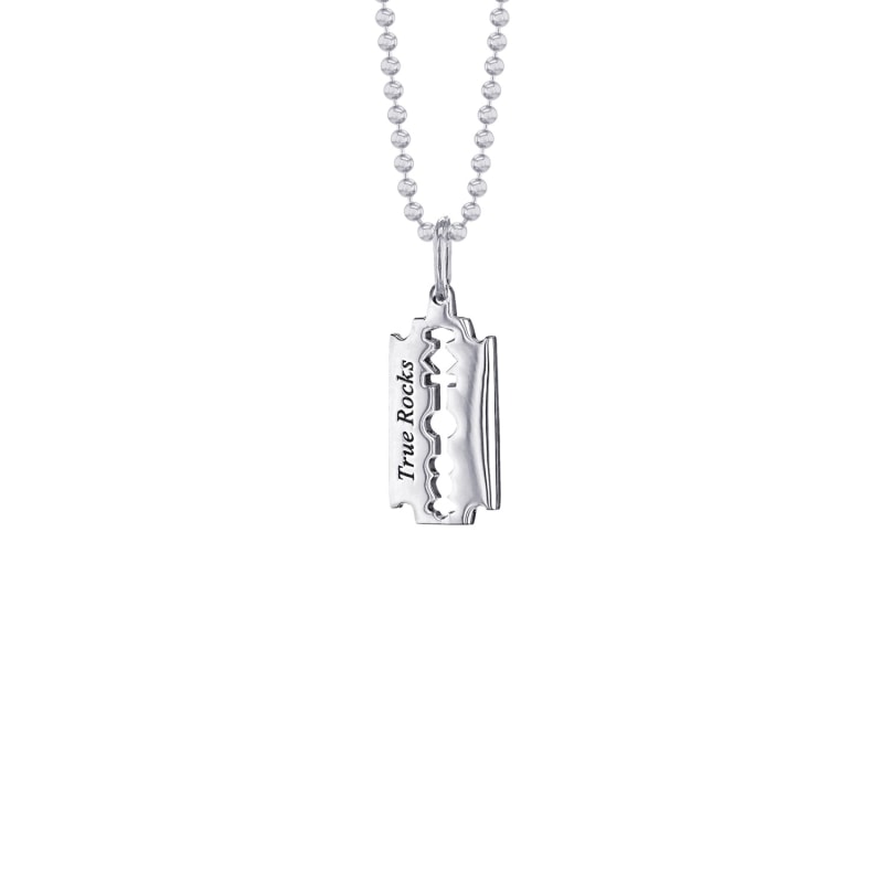 Sterling Silver Razor Blade Charm Necklace