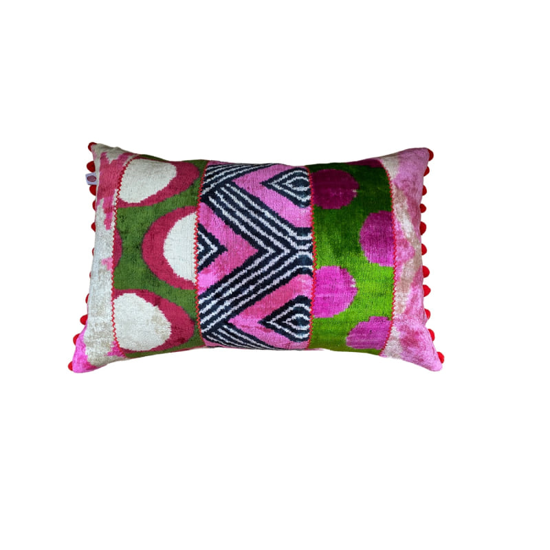 Thumbnail of Fabulous Multicoloured Velvet Ikat Cushion image